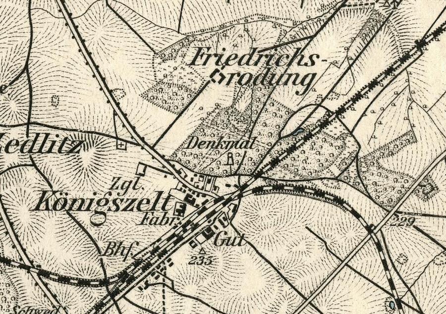 Fragment mapy. Haupt-Vertrieb der Karten der Königlich-Preussische LandesaufnahmeLandes-Aufnahme, Karte 449. R. Eisenschmidt, Verlags-Buchhandlung, 1893 r.