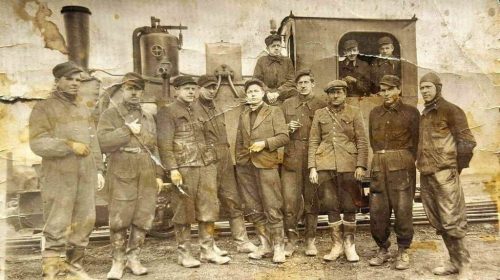 Pracownicy kopalni żwiru w Jaworzynie Śląskiej 1946 rok